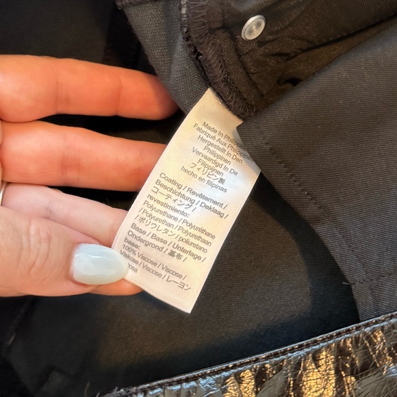 J. Crew Collection Pants Size 31 Black Faux Patent Leather - Picture 6 of 6